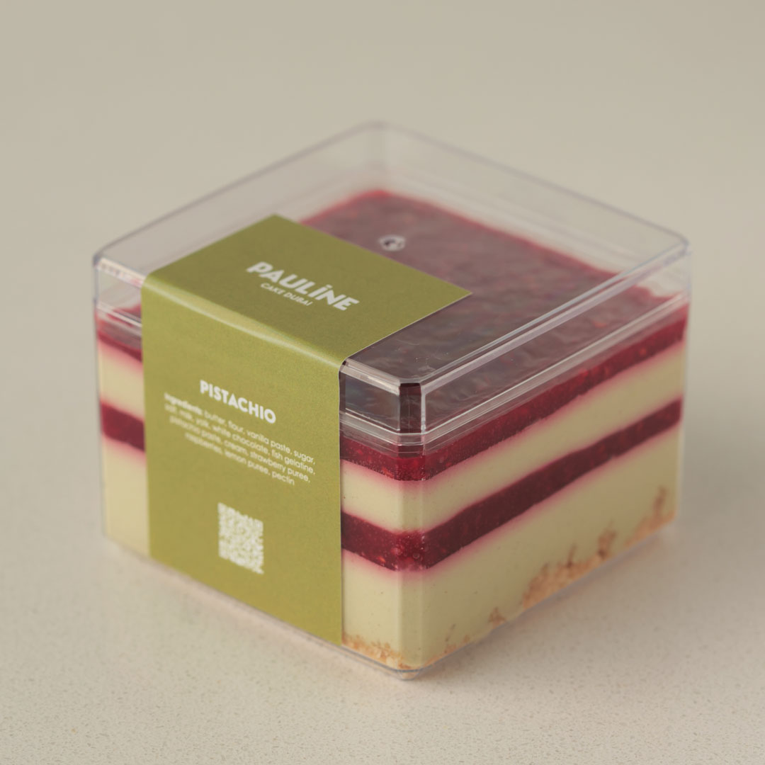 Pistachio raspberry cake jar